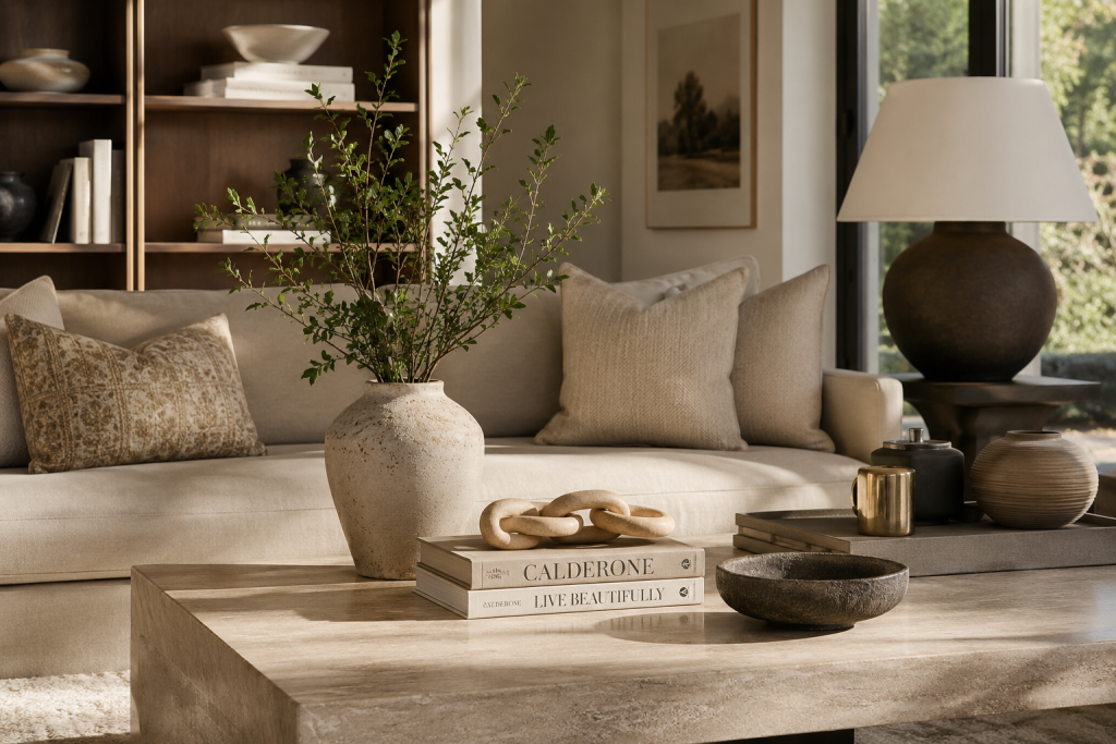 Objets décoratifs soigneusement mis en scène
