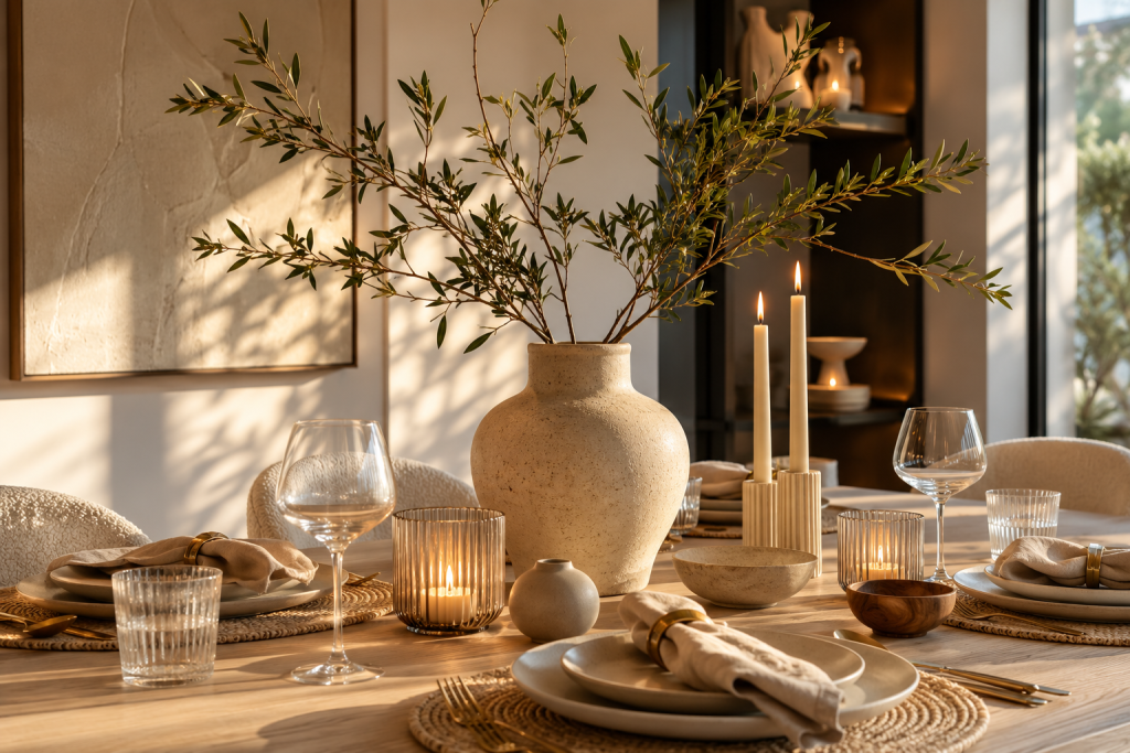 Idée décoration table salle à manger minimaliste élégante style magazine déco maison moderne